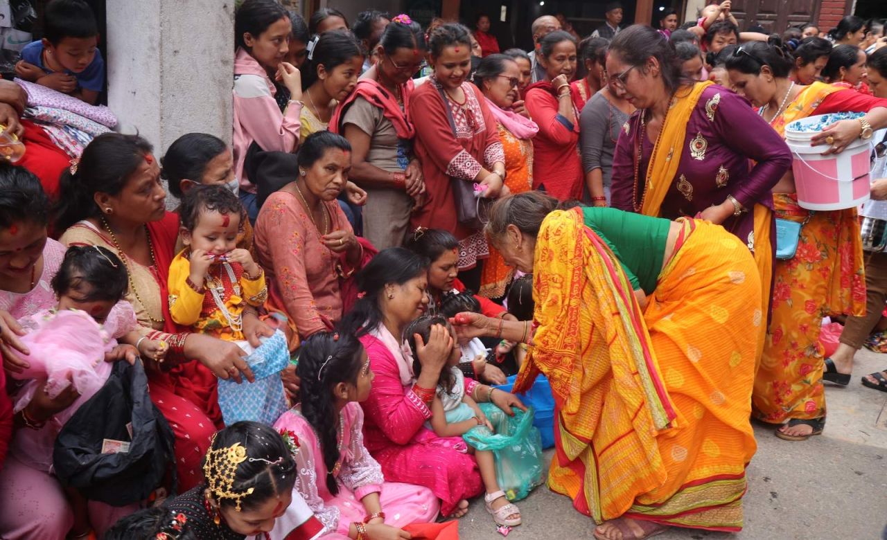 बनेपामा एक सय २३ वर्ष पूरानो ‘कन्या–पूजा’