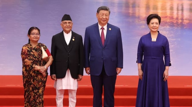 प्रधानमन्त्री ओली चीनका राष्ट्रपति सीद्वारा आयोजित स्वागत समारोहमा सहभागी