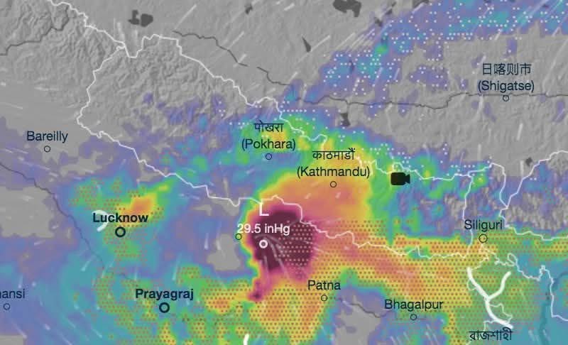 काठमाडौँ उपत्यकासहित धेरै ठाउँमा वर्षा, राति कैलालीमा बढी वर्षा
