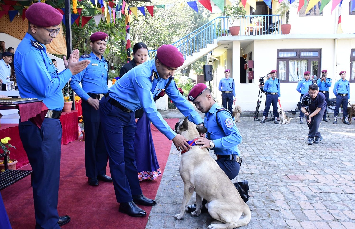 नेपाल प्रहरी केनाइन कार्यालयमा कुकुर पूजा, ‘टाइगर’ कुकुर पुरस्कृत