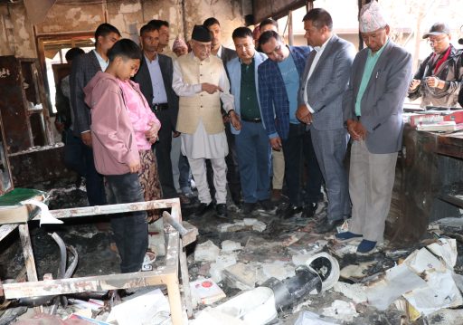 एमाले अध्यक्ष ओलीद्वारा बालकोटस्थित निवास अवलोकन